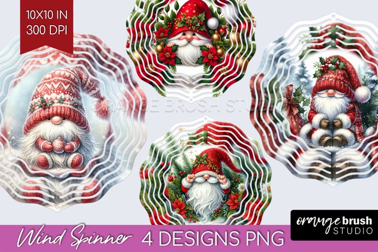 Christmas Gnome Wind Spinner Sublimation PNG - Cute Gnome