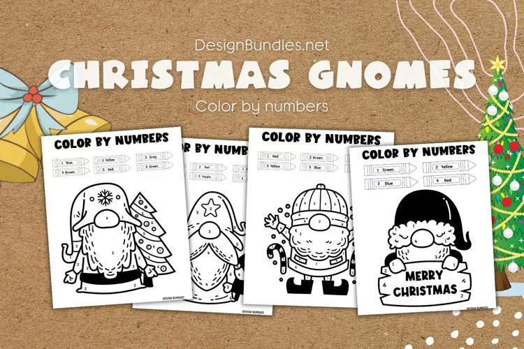 Christmas Gnomes Color by Numbers Educational Activity