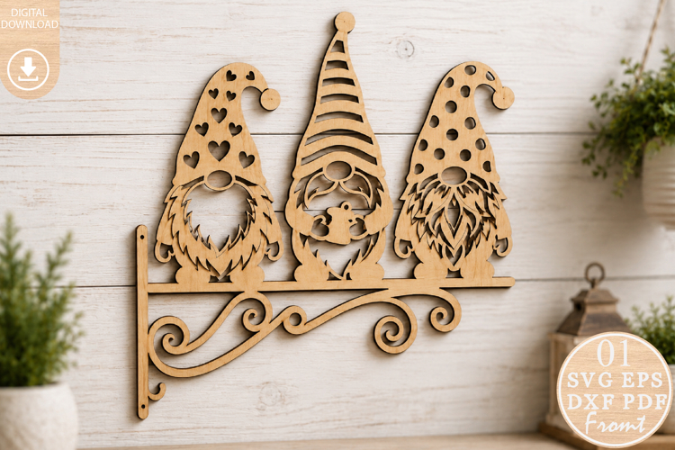 Christmas Gnomes Laser Cut SVG