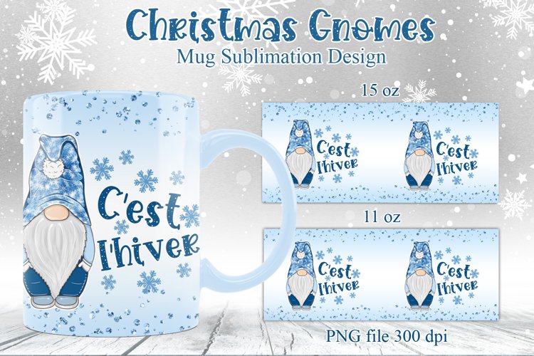 Christmas Gnomes Mug Sublimation / Winter Mug Wrap