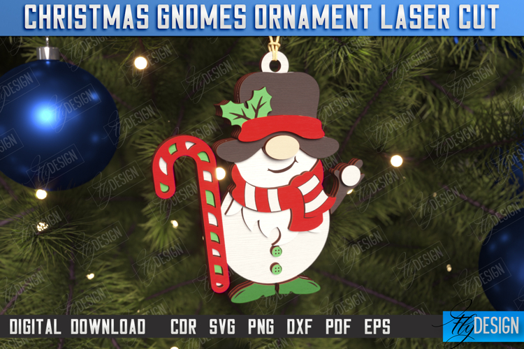 Christmas Gnome Laser Cut | Hanging Gnome Ornament | Holiday