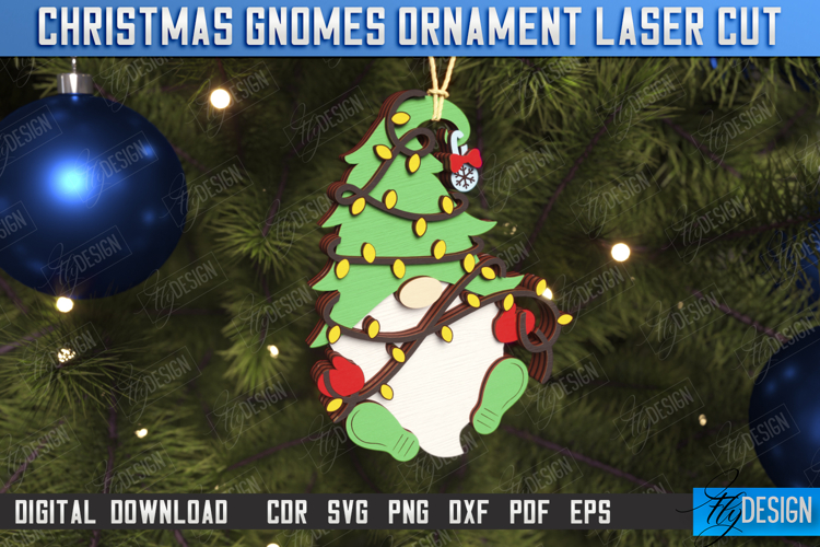 Christmas Gnome Laser Cut | Hanging Gnome Ornament | Holiday