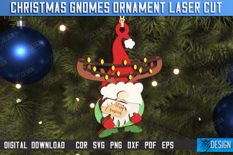 Christmas Gnome Laser Cut | Hanging Gnome Ornament | Holiday