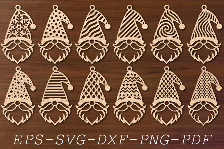 Christmas Gnomes svg, Christmas Decorations Laser cut files