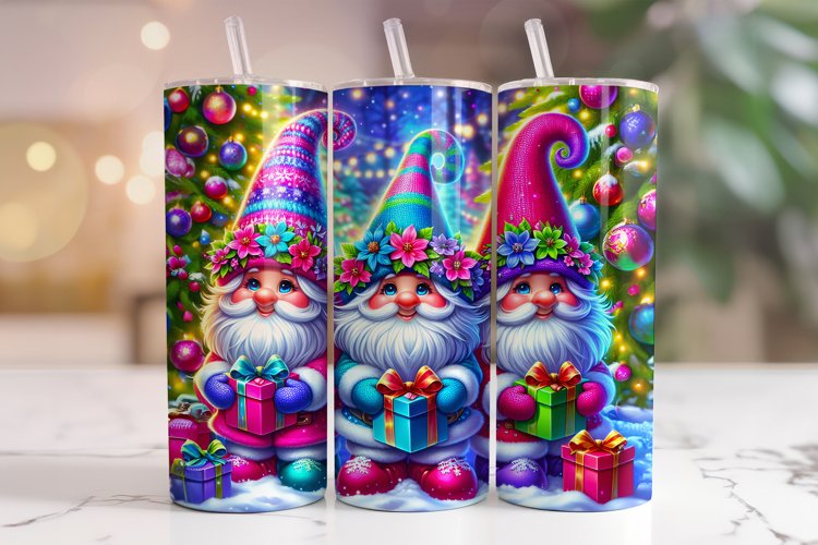 Christmas Gnomes Tumbler Wrap, Christmas Tumbler Wrap PNG