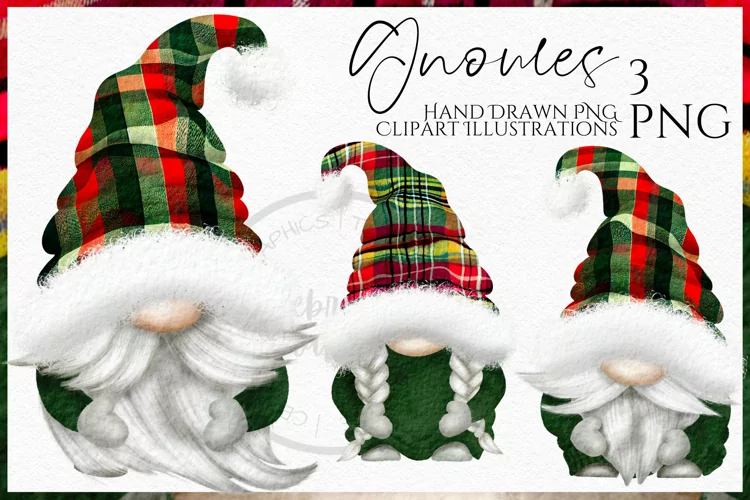 Christmas Gnomes | Watercolor Clipart Png