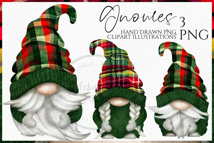 Christmas Gnomes | Watercolor Clipart Png
