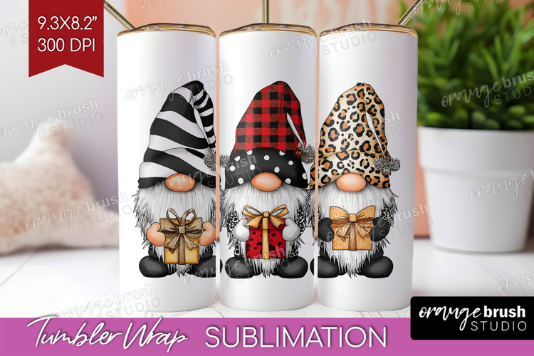 Christmas Gnomies Xmas Tumbler Wrap Christmas Tumbler PNG