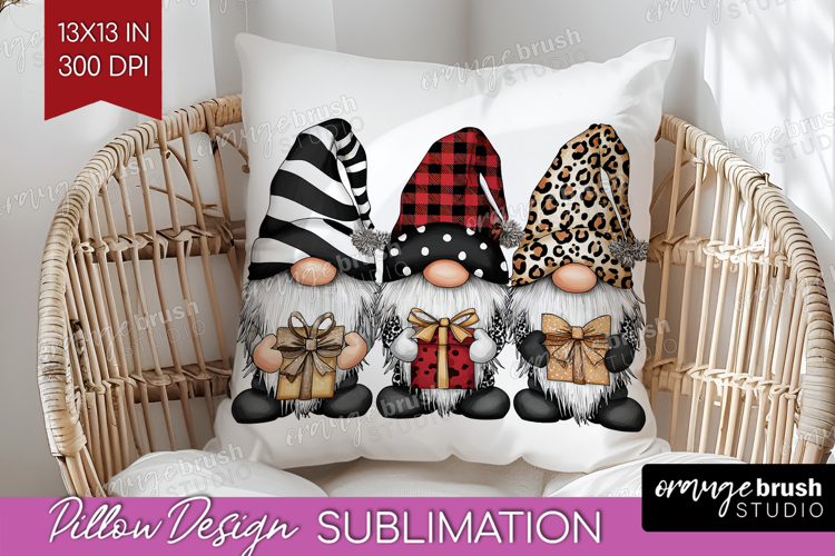 Christmas Gnomies Xmas Pillow Sublimation Christmas Pillow