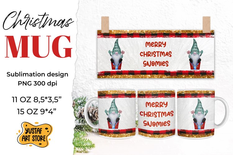 Christmas gnome mug sublimation "Merry christmas gnomies"