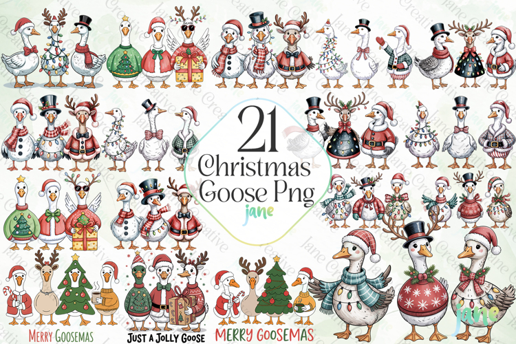 Christmas Goose Png Sublimation