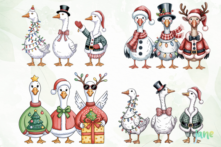 Christmas Goose Png Sublimation