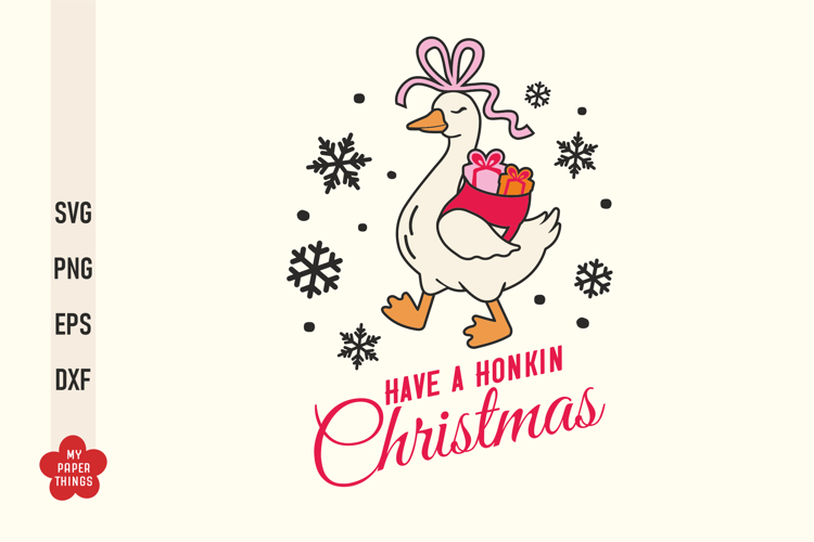 Christmas Goose Svg Png, Cute Goose Svg