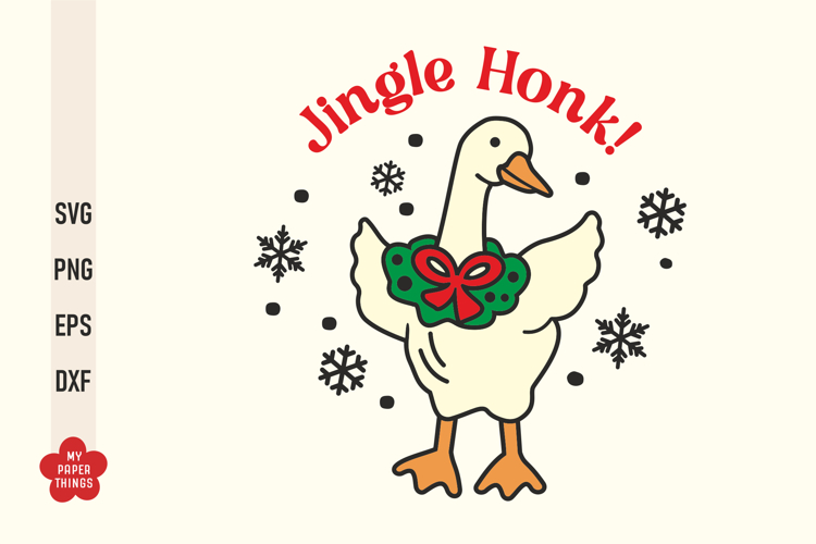 Christmas Goose Svg Png, Jingle Honk Svg