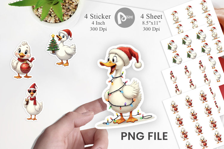 Christmas Goose Sticker