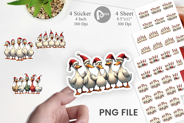 Christmas Goose Emotions Sticker