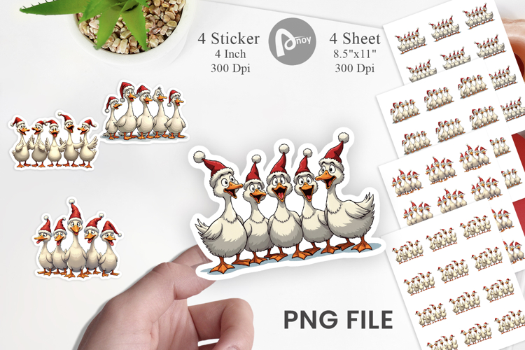 Christmas Goose Emotions Sticker