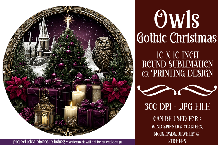 Gothic Wind Spinner, Christmas Wind Spinner, Owl Spinner, d4
