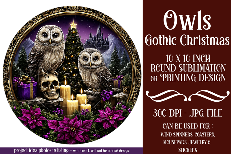 Gothic Wind Spinner, Christmas Wind Spinner, Owl Spinner, d6