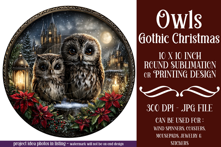 Gothic Wind Spinner, Christmas Wind Spinner, Owl Spinner, d8