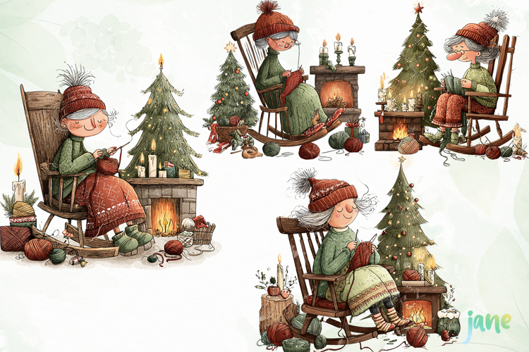 Christmas Grandma Clipart