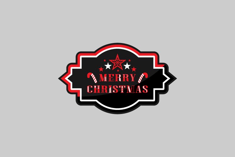 Christmas greeting badge design isolated