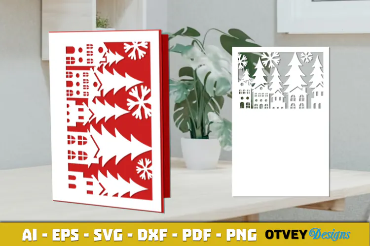 Christmas Greeting Card Cover Paper Cut