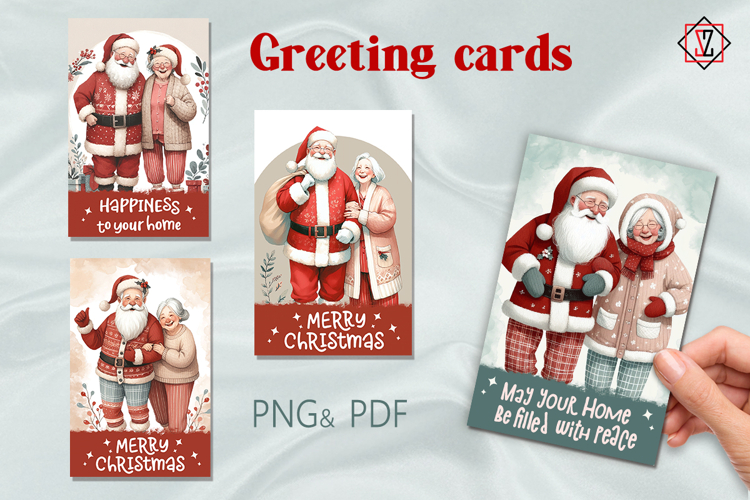 Christmas cards with age-appropriate characters