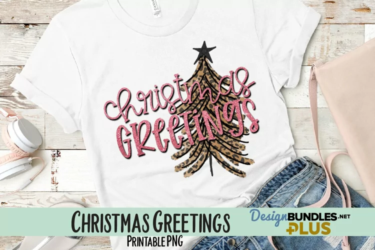 Christmas Greetings Leopard Sublimation PNG