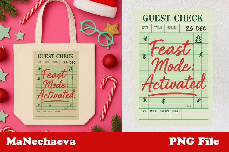 Funny Christmas Guest Check Clipart | Feast Mode