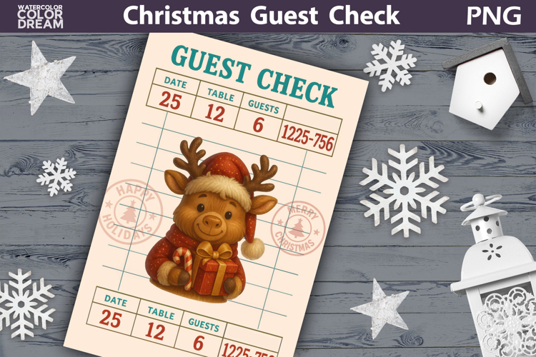 Christmas Guest Check | Junk Journal Printable