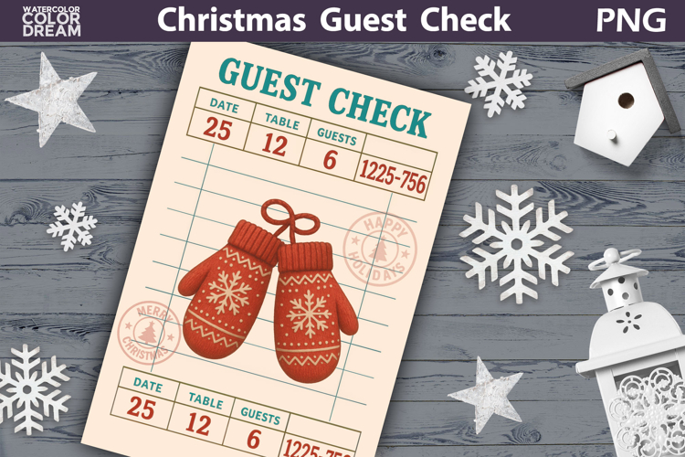 Christmas Guest Check | Junk Journal Printable