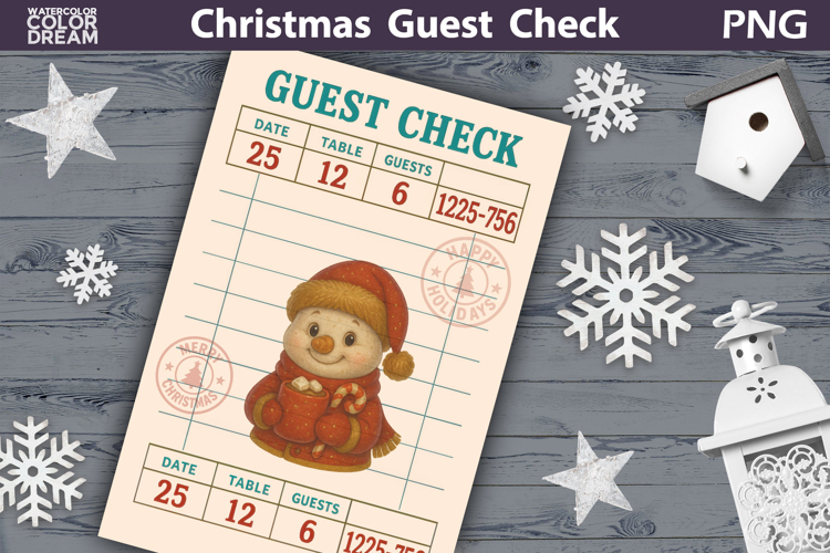 Christmas Guest Check | Junk Journal Printable