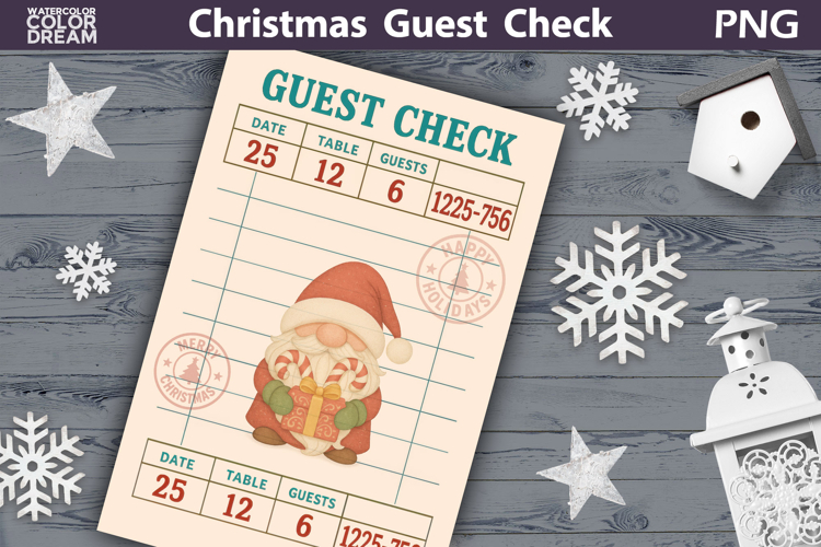 Christmas Guest Check | Junk Journal Printable