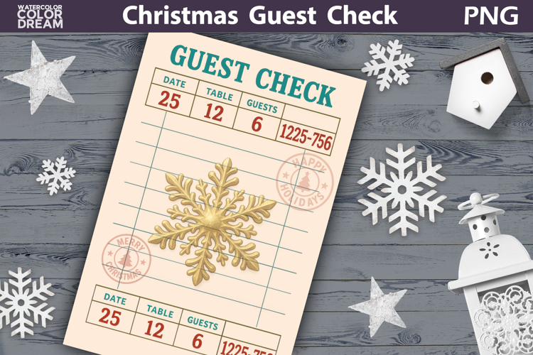 Christmas Guest Check | Junk Journal Printable