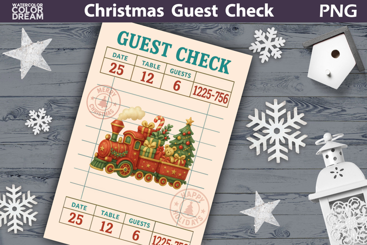 Christmas Guest Check | Junk Journal Printable