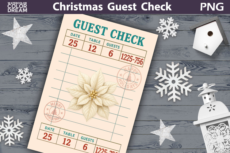 Christmas Guest Check | Junk Journal Printable