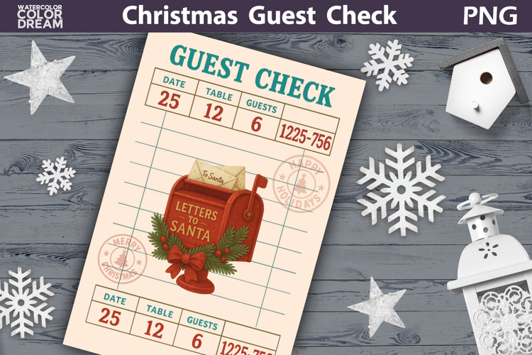 Christmas Guest Check | Junk Journal Printable