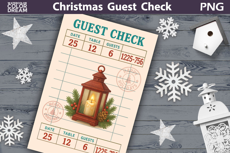 Christmas Guest Check | Junk Journal Printable