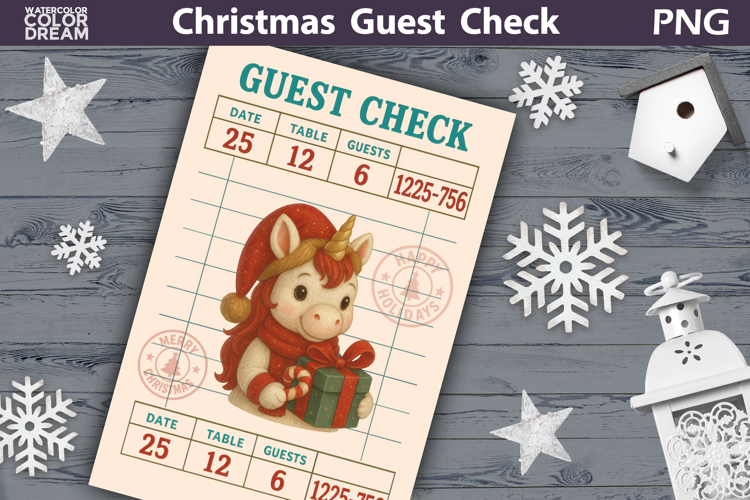 Christmas Guest Check | Junk Journal Printable