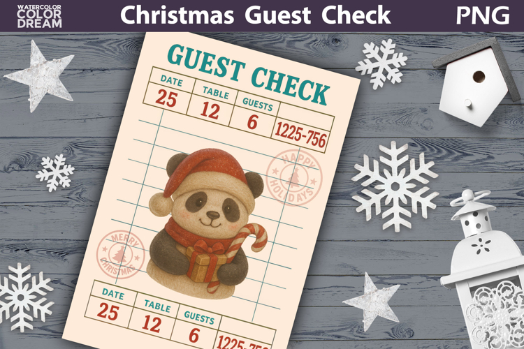 Christmas Guest Check | Junk Journal Printable