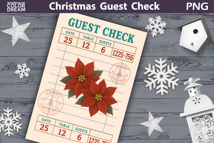 Christmas Guest Check | Junk Journal Printable