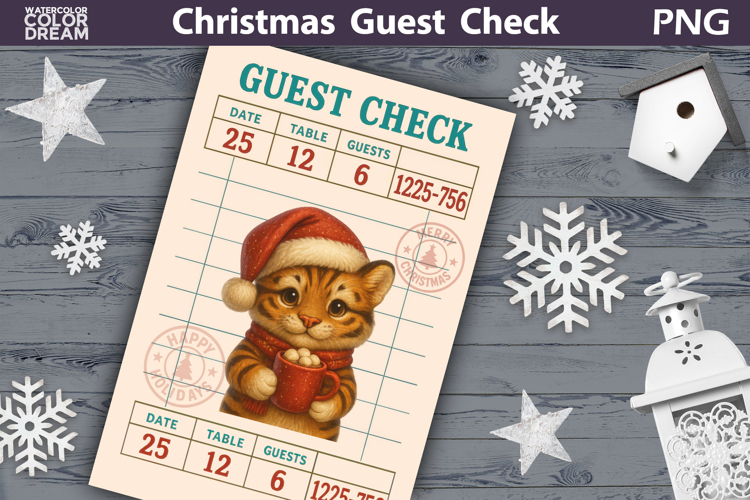 Christmas Guest Check | Junk Journal Printable