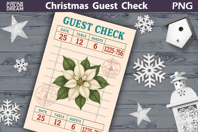 Christmas Guest Check | Junk Journal Printable