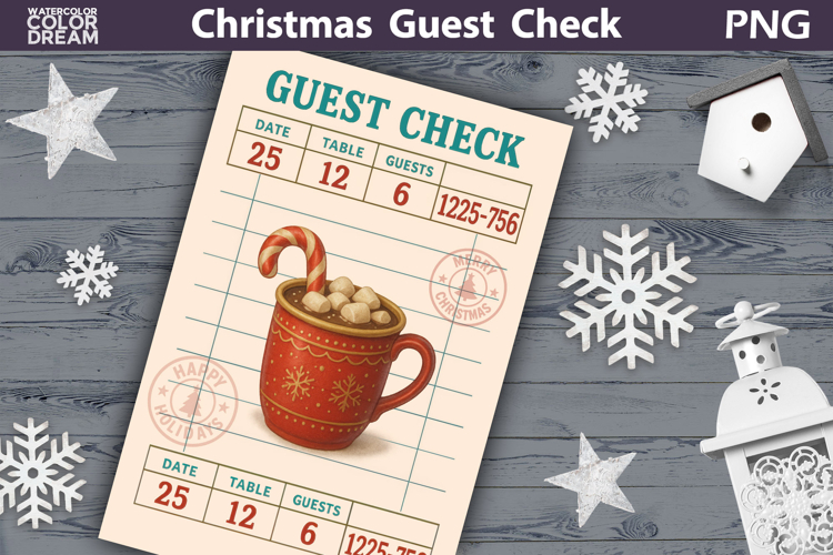 Christmas Guest Check | Junk Journal Printable