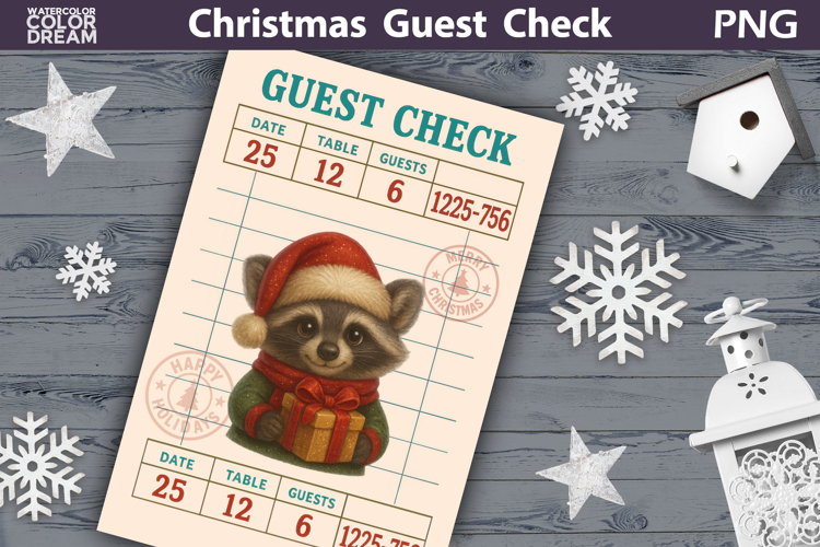 Christmas Guest Check | Junk Journal Printable