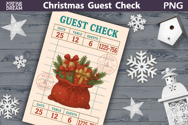 Christmas Guest Check | Junk Journal Printable