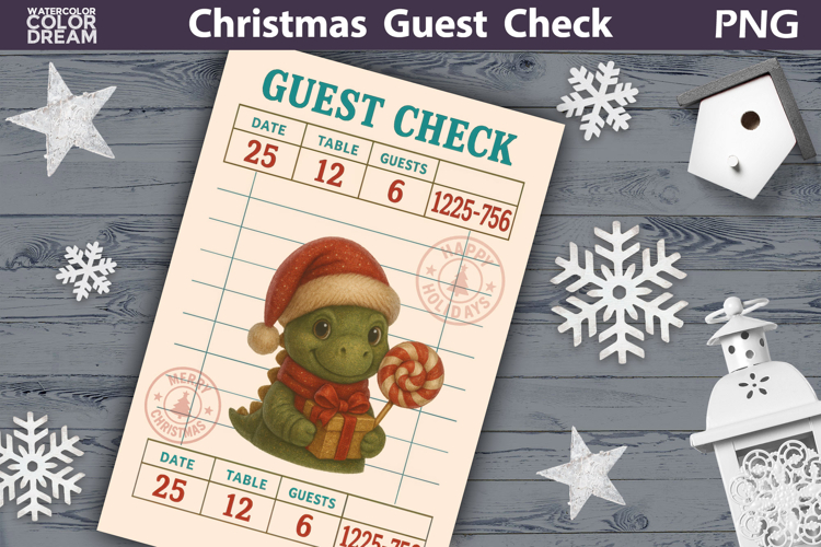 Christmas Guest Check | Junk Journal Printable