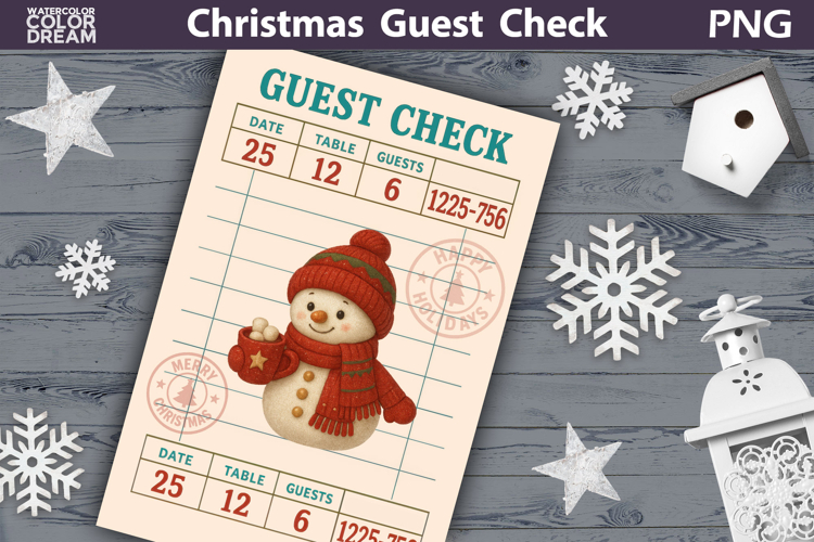 Christmas Guest Check | Junk Journal Printable