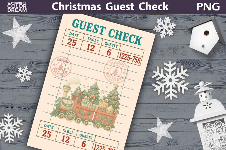 Christmas Guest Check | Junk Journal Printable